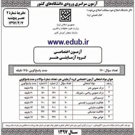 سئوالات کنکور دفترچه سئوالات کنکور
